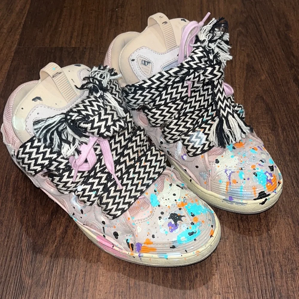 gallery dept lanvin pink Pink Lanvin Gallery Dept Sneakers Gallery Dept Shoes Gallery Dept X Lanvin  Leather Curb Sneakers